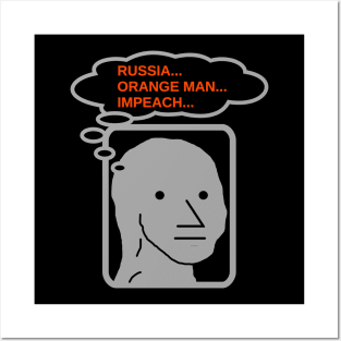 NPC Meme Russia Orange Man Impeach T Shirt Posters and Art